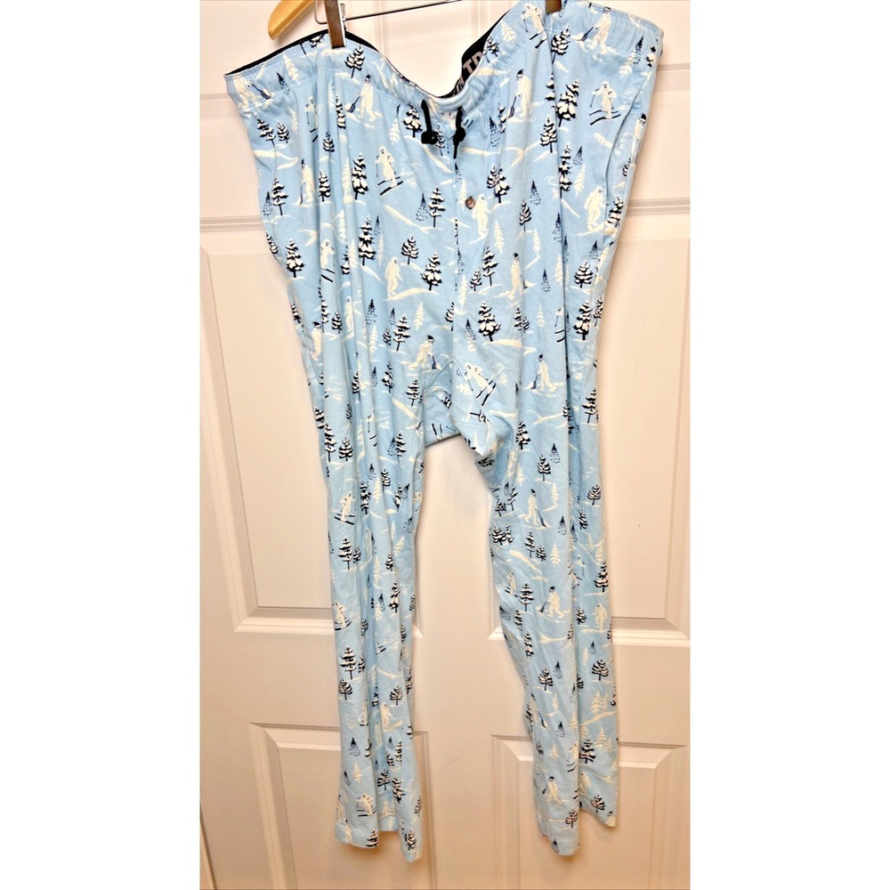 Duluth Trading Men's 3XL x32 Sleep‎ Pants Yeti Print Light Blue Lounge Pajama